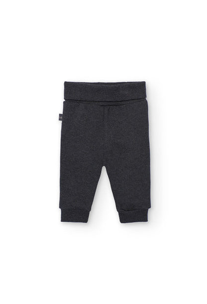 Pantaloni grigio scuro per neonati Boboli parte del completo neonato maglia bianca e grigio scuro