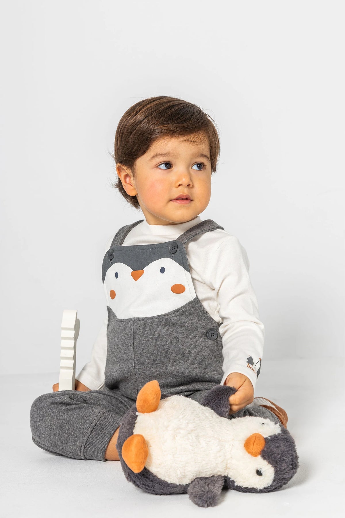Completo neonato grigio vigoré stampa pinguino