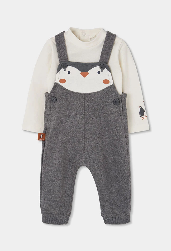 Completo neonato grigio vigoré stampa pinguino