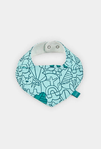 Set 2 Bavagli Neonato in Cotone Verde – Quadri e Stampa Animaletti  - BOBOLI - OOPS by BabyBimbo 0-16