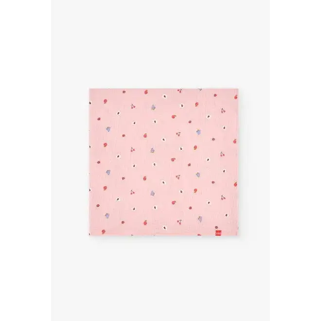 Coperta lavorata a maglia per neonato rosa di Boboli con delicati motivi floreali colorati