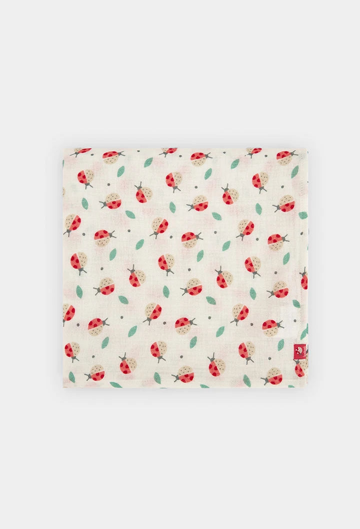 Copertina Neonata in Mussola con Coccinelle  - BOBOLI - OOPS by BabyBimbo 0-16