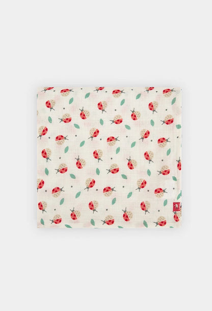 Copertina Neonata in Mussola con Coccinelle  - BOBOLI - OOPS by BabyBimbo 0-16