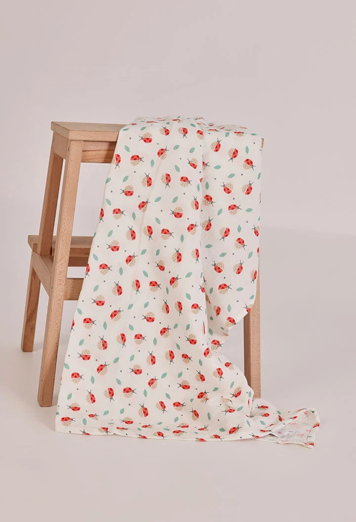 Copertina Neonata in Mussola con Coccinelle  - BOBOLI - OOPS by BabyBimbo 0-16