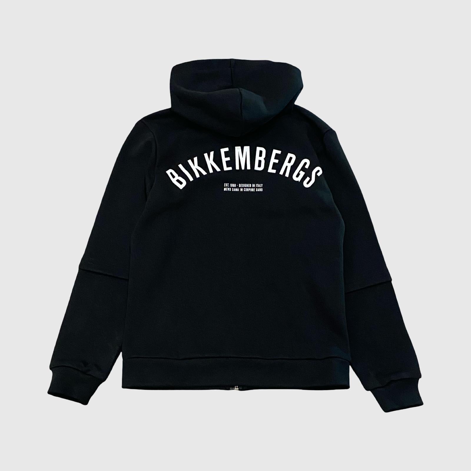 Felpa Bikkembergs Nera con Zip e Cappuccio - OOPS by BabyBimbo 0-16