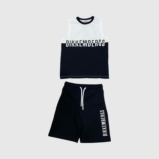Completo Bikkembergs Canotta e Shorts Nero/Bianco