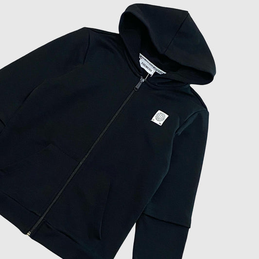 Felpa Bikkembergs Nera con Zip e Cappuccio