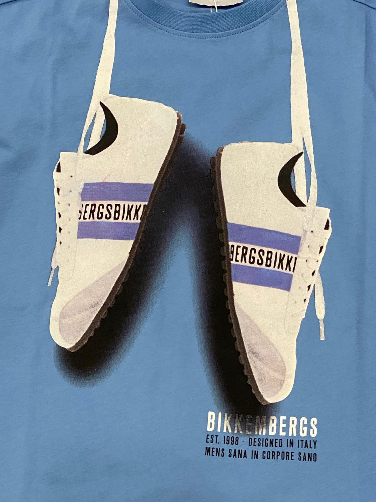 T-Shirt Bikkembergs Azzurra con Grafica Frontale - OOPS by BabyBimbo 0-16
