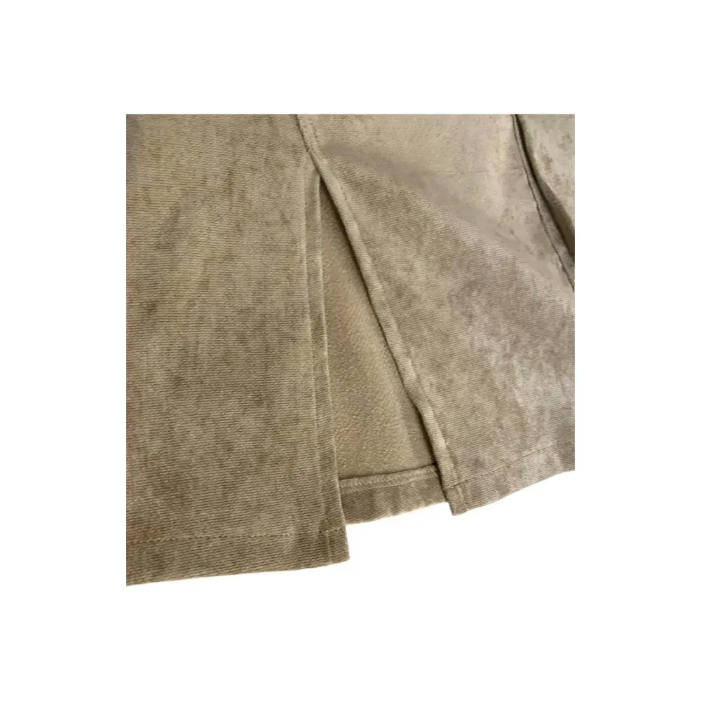 Gonna Y-Clù in tessuto beige con spacco frontale elegante e dettagli cuciti
