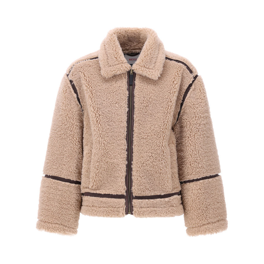 Giubbotto Ragazza Retour Teddy Beige con Cerniera – Modello Box Trendy