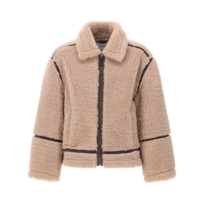 Giubbotto Ragazza Retour Teddy Beige con Cerniera – Modello Box Trendy