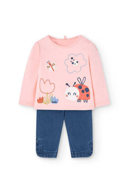 Completo 2pz Maglietta+Jeans per neonata Boboli 101002