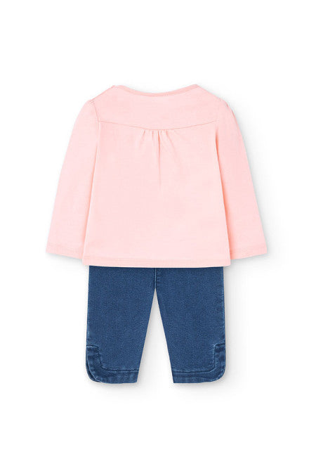 Completo 2pz Maglietta+Jeans per neonata Boboli 101002