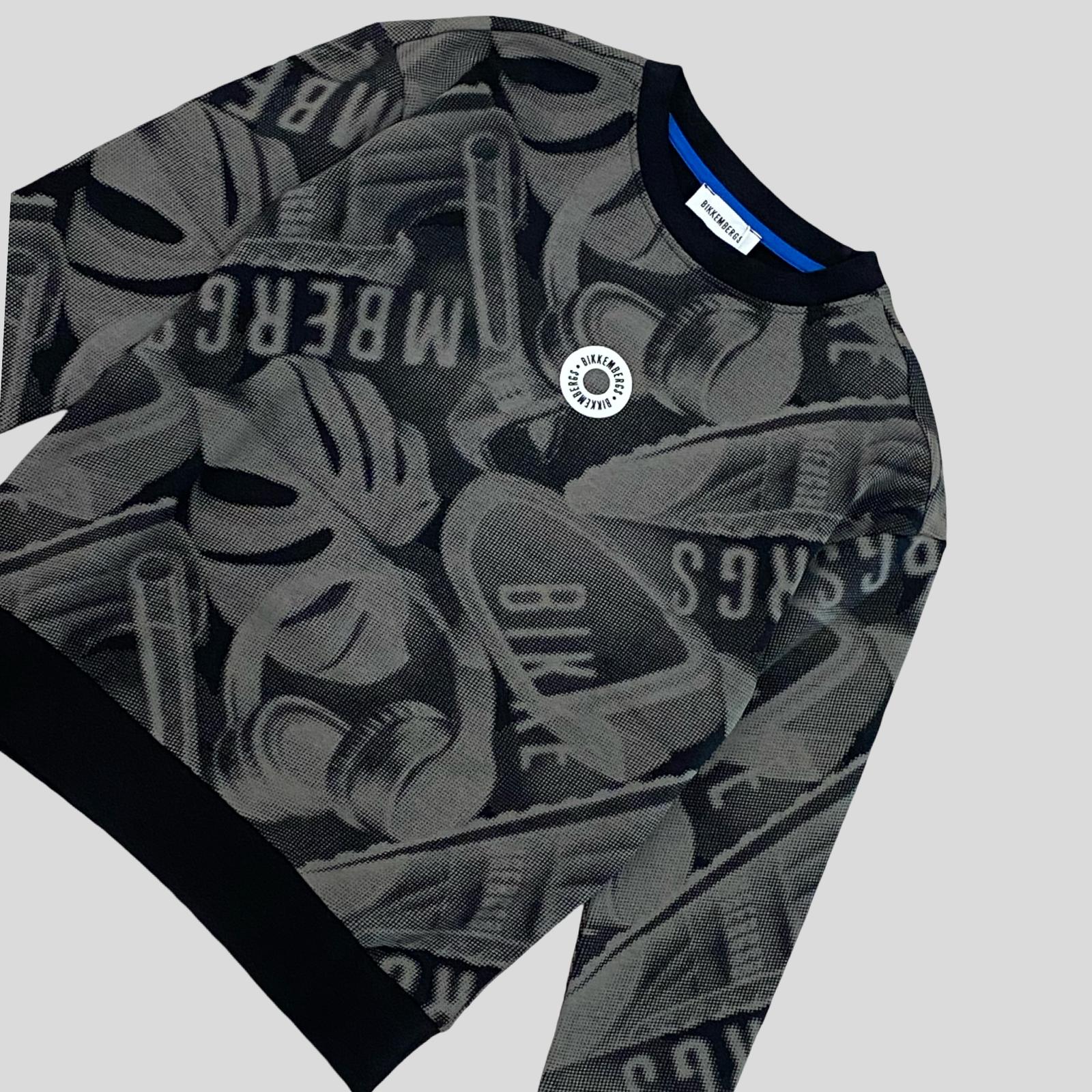 Felpa Bikkembergs Grigia Girocollo con Stampe - OOPS by BabyBimbo 0-16
