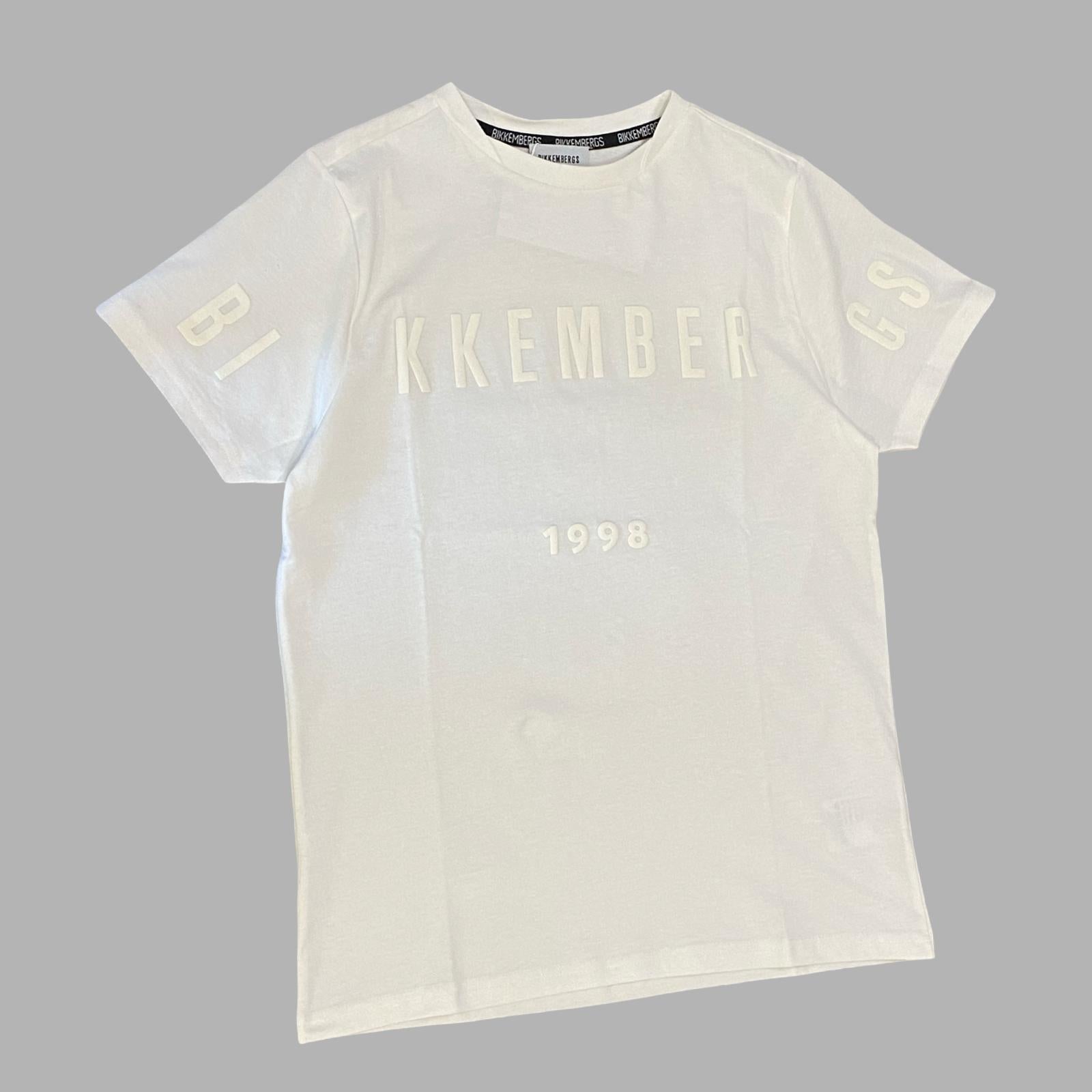 T-Shirt Bikkembergs Bianca con Logo Centrale in Rilievo - OOPS by BabyBimbo 0-16