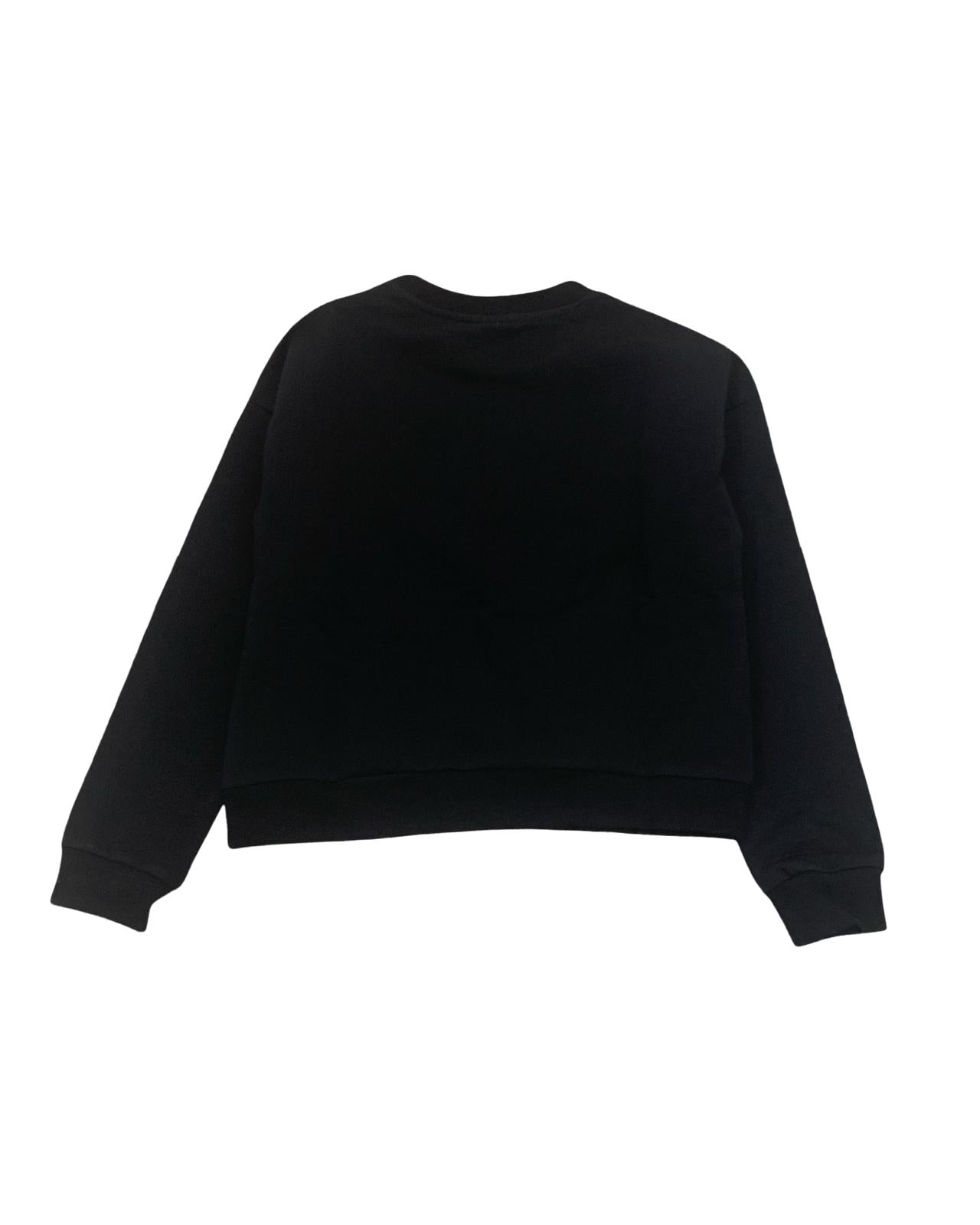 Felpa bambina Freddy nera con design semplice e maniche lunghe, ideale per look casual