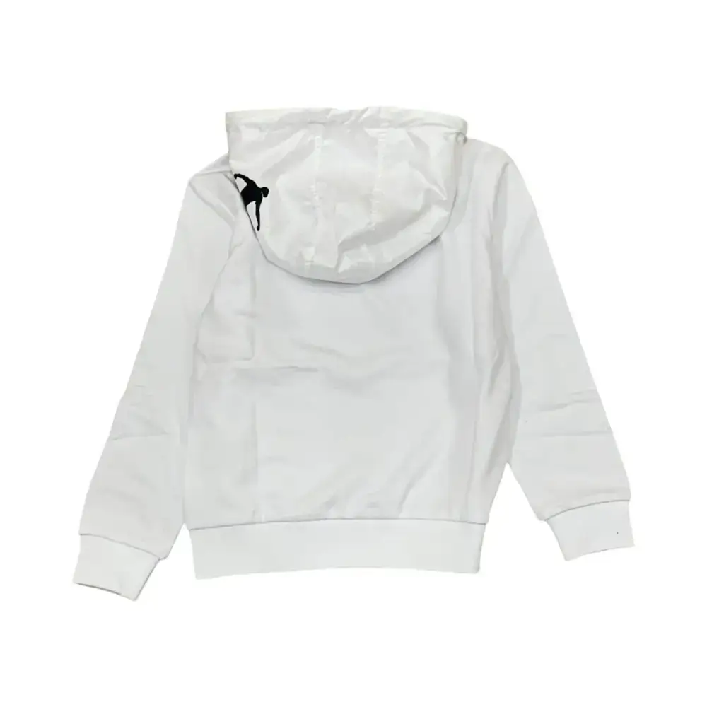 Felpa bianca con cappuccio Bikkembergs bambino vista posteriore in cotone morbido