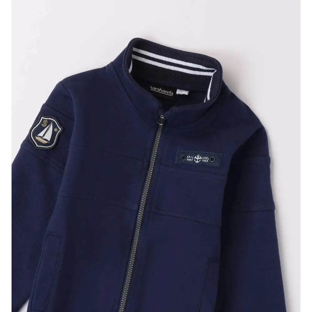 Felpa Blu con zip per Bimbo Sarabanda 8073 3854 - OOPS by BabyBimbo 0-16