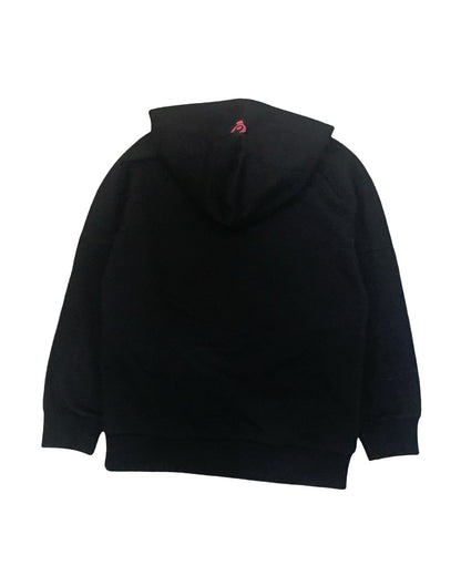 Felpa Freddy nera ragazza con cappuccio e logo sul retro per uno stile casual e moderno