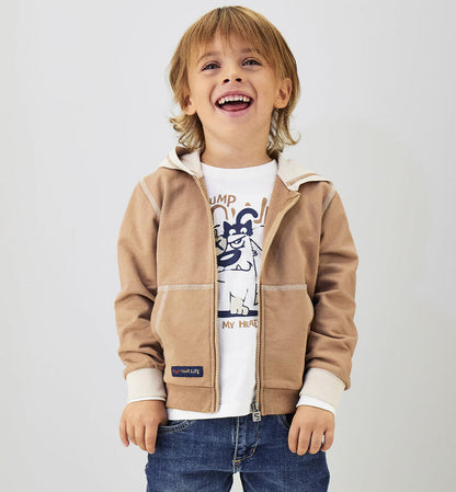 Felpa full-zip per bambino con cappuccio