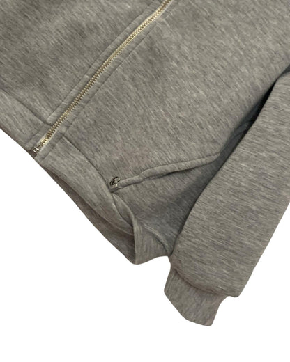 Felpa grigia con cappuccio bambina in cotone morbido con zip laterale