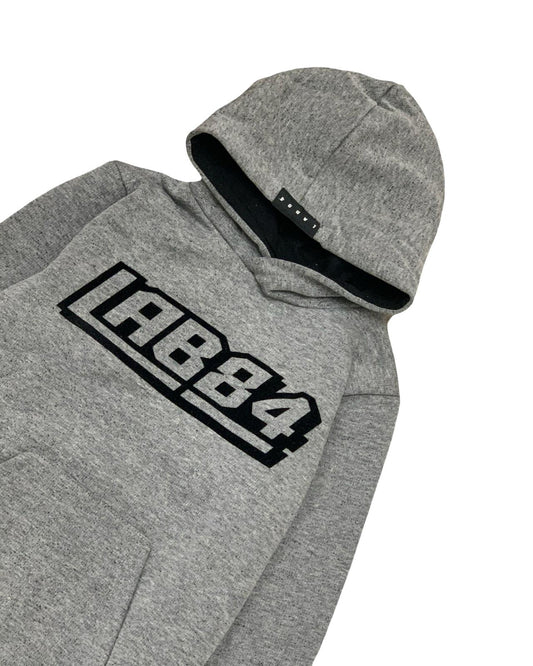 Felpa grigia ragazzo con cappuccio Lab84, design moderno e comodo per il tempo libero