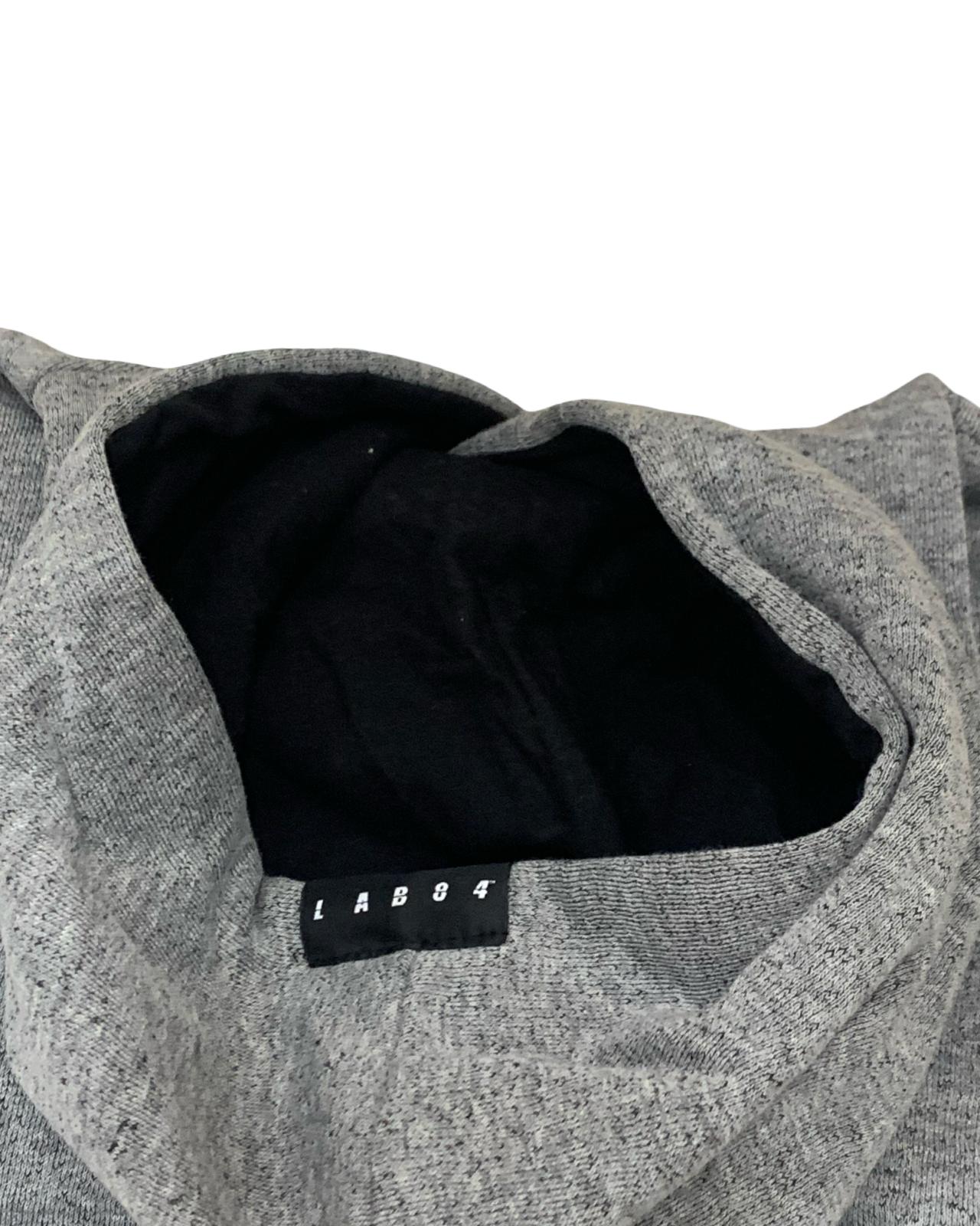 Felpa grigia ragazzo con cappuccio Lab84, design comodo ideale per il tempo libero