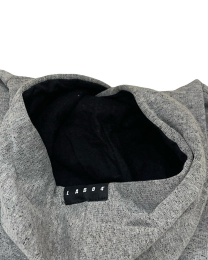 Felpa grigia ragazzo con cappuccio Lab84, design comodo ideale per il tempo libero