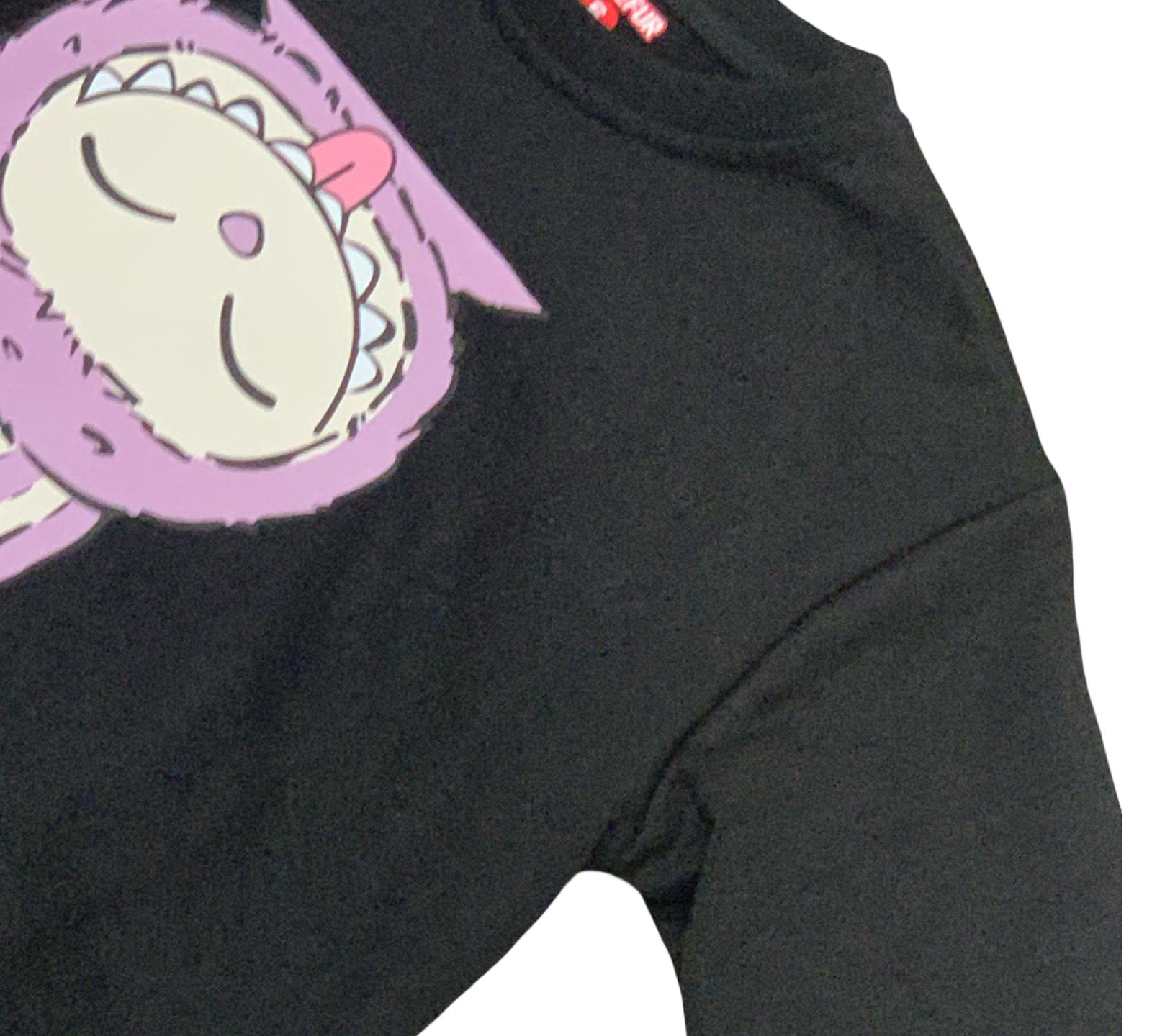 Felpa nera bambina coniglietto con design colorato e morbido per comfort quotidiano