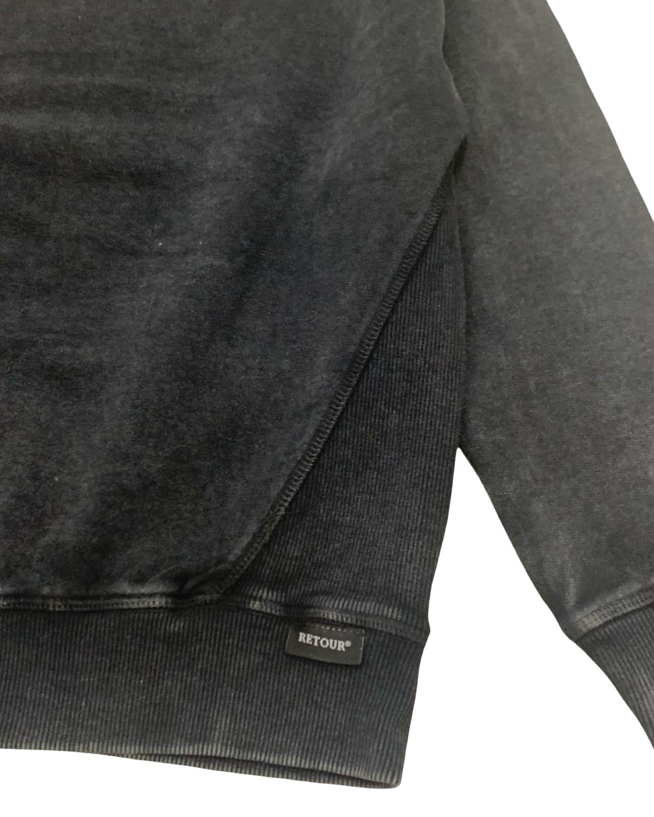 Felpa nera bambino cotone Retour con maniche lunghe e design semplice e comodo