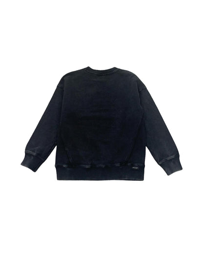 Felpa nera bambino cotone di Retour con maniche lunghe e design semplice sul retro