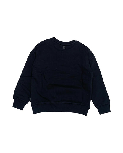 Felpa nera bambino trendy di Retour con maniche lunghe e girocollo, ideale per look casual