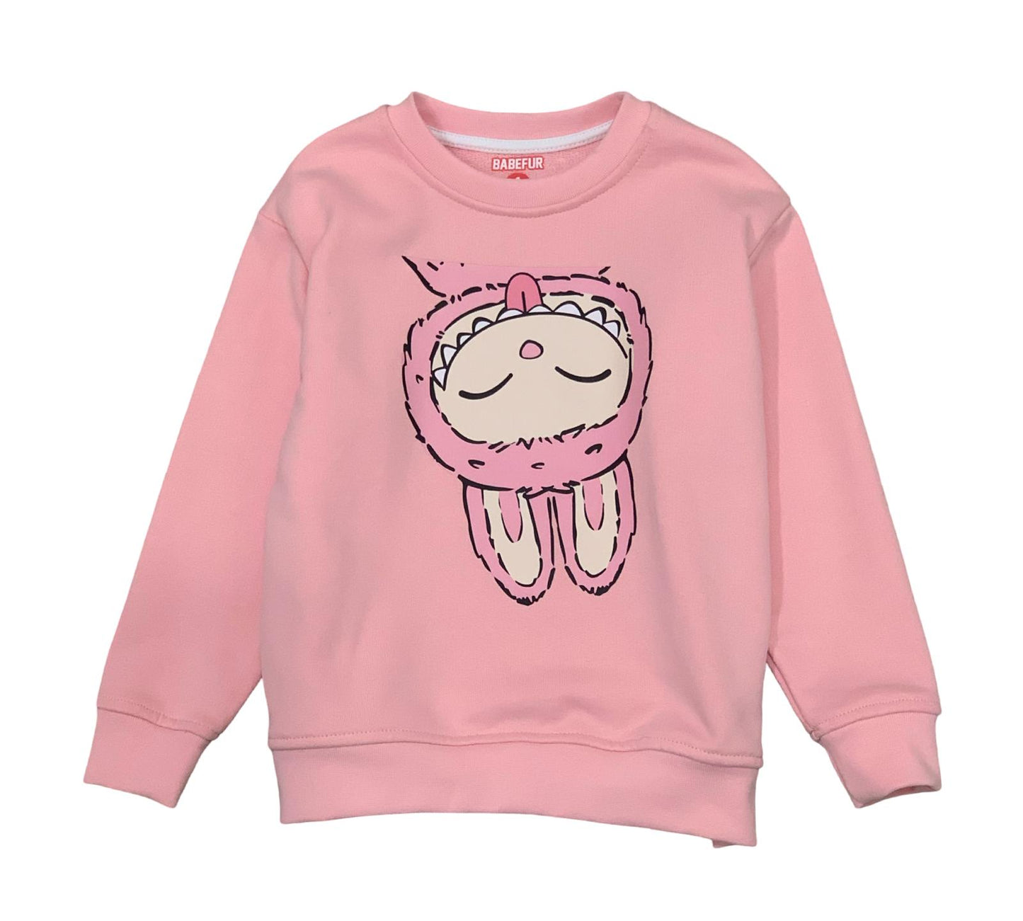 Felpa rosa bambina coniglietto con grafica divertente e comoda per l'uso quotidiano