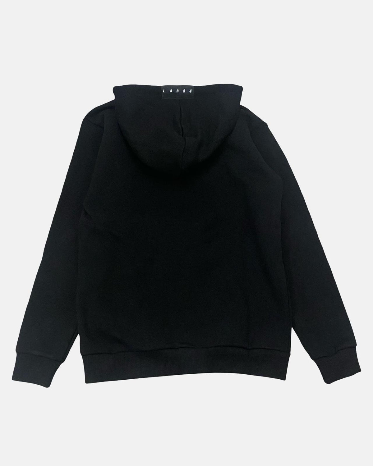 Felpa uomo con zip nera di Lab84 in morbido cotone, con cappuccio e maniche lunghe