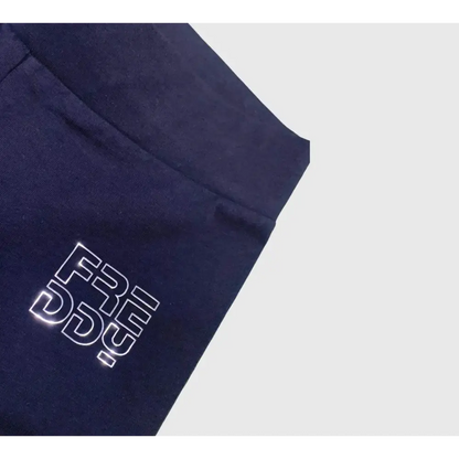 Leggings Freddy FR2012 bambini blu scuro con logo bianco vicino alla cintura