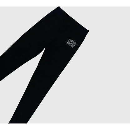 Leggings Freddy FR2012 bambini neri con logo Freddy bianco sulla gamba sinistra