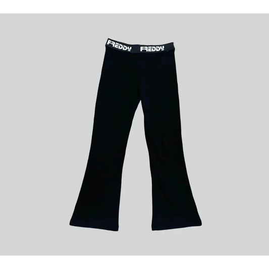 Leggings neri a zampa bambina Freddy con vita elasticizzata per comfort e stile