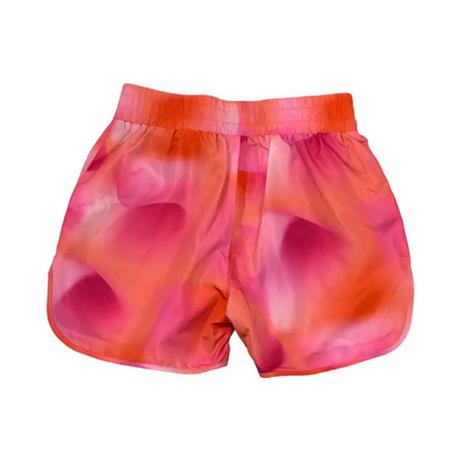 Shorts estivi colorati Freddy in tessuto leggero con fantasia rosa e arancione vibrante