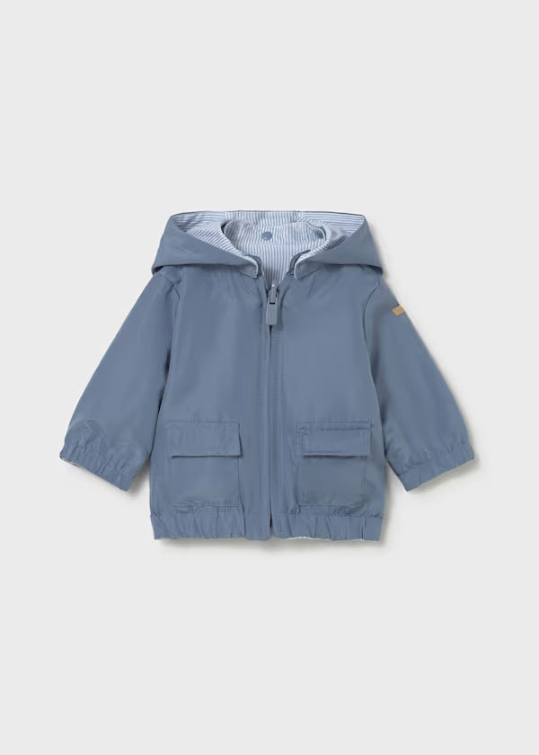 Giacca a Vento Reversibile Neonato Azzurra con Cappuccio Staccabile - Mayoral - OOPS by BabyBimbo 0-16