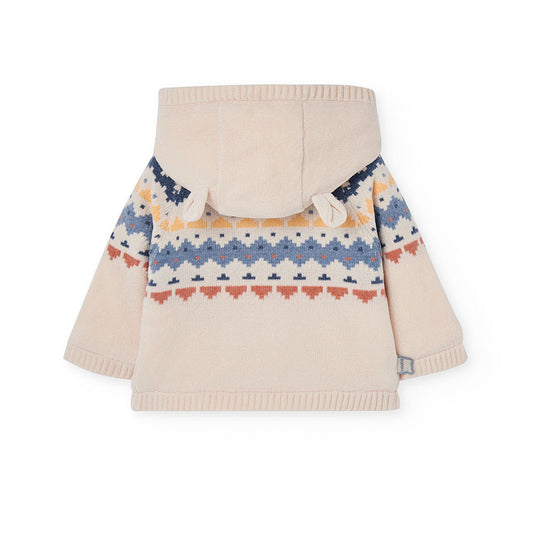 Giacca neonati con cappuccio staccabile di Boboli, con motivi colorati e design accogliente