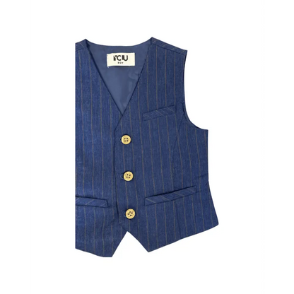 Gilet a righe foderato blu/rig per Bambino da 3anni a 7anni Y-Clu BYB9361 - OOPS by BabyBimbo 0-16
