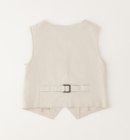 Gilet Cerimonia Ragazzo  Premium in Lino e Cotone - Sarabanda - OOPS by BabyBimbo 0-16