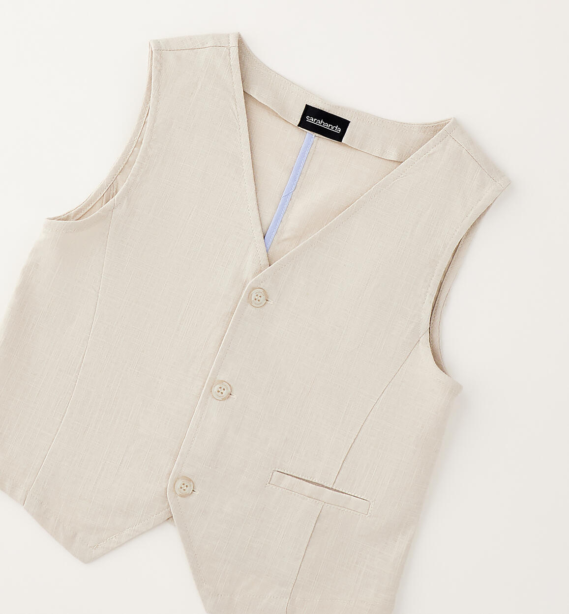 Gilet Cerimonia Ragazzo  Premium in Lino e Cotone - Sarabanda - OOPS by BabyBimbo 0-16