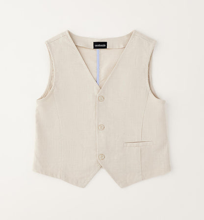 Gilet Cerimonia Ragazzo  Premium in Lino e Cotone - Sarabanda - OOPS by BabyBimbo 0-16