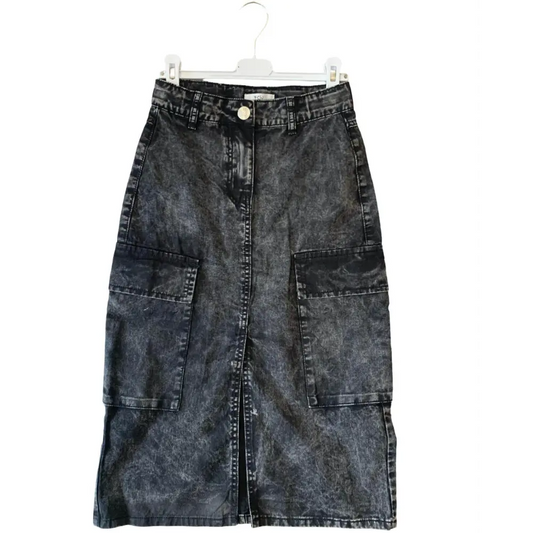 Gonna Cargo nero Stone washed per bambina da 8anni a 16anni Y-Clu YFJF24G237 - OOPS by BabyBimbo 0-16