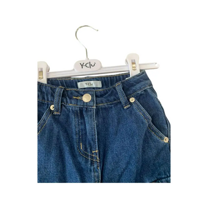 Jeans Cargo multi tasche per bambina da 3anni a 7anni Y-Clu YFBF24P410 - OOPS by BabyBimbo 0-16
