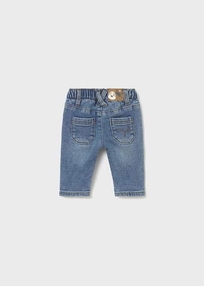 Jeans foderato Neonato Mayoral in denim blu con tasche posteriori per comfort e stile