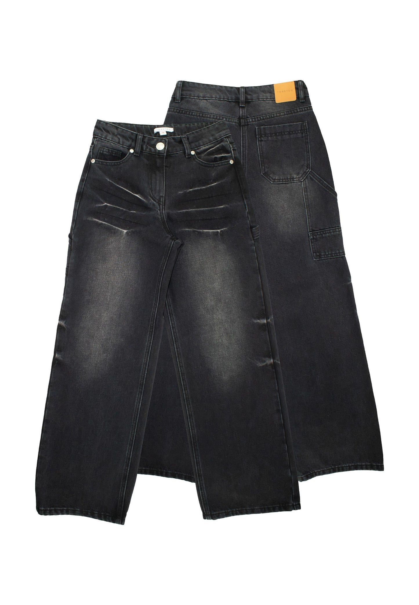 Jeans neri larghi ragazza Tobetoo con design moderno e vestibilità comoda
