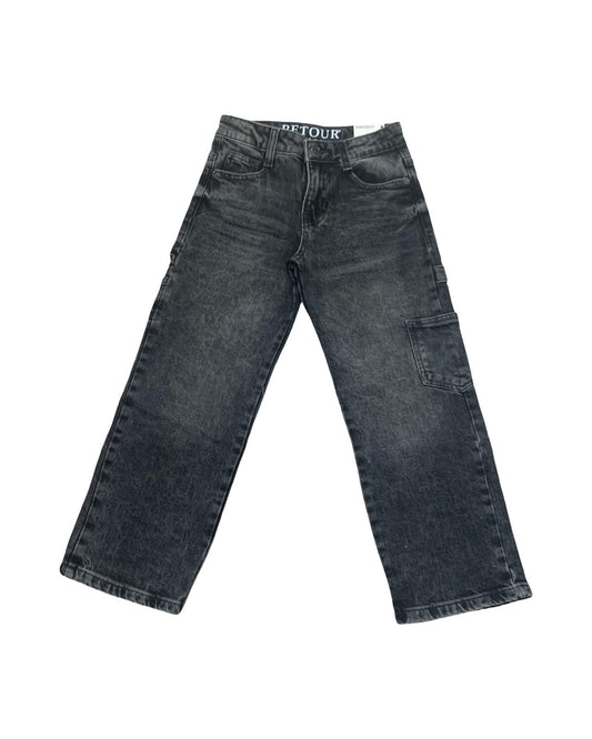 Jeans neri streetwear ragazzo Retour con taglio ampio e dettagli moderni