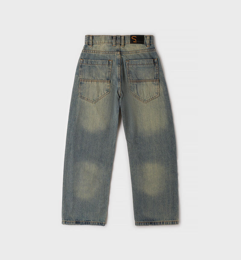 Jeans Ragazzo Ultra Wide Fit in Cotone – Denim Effetto Vintage